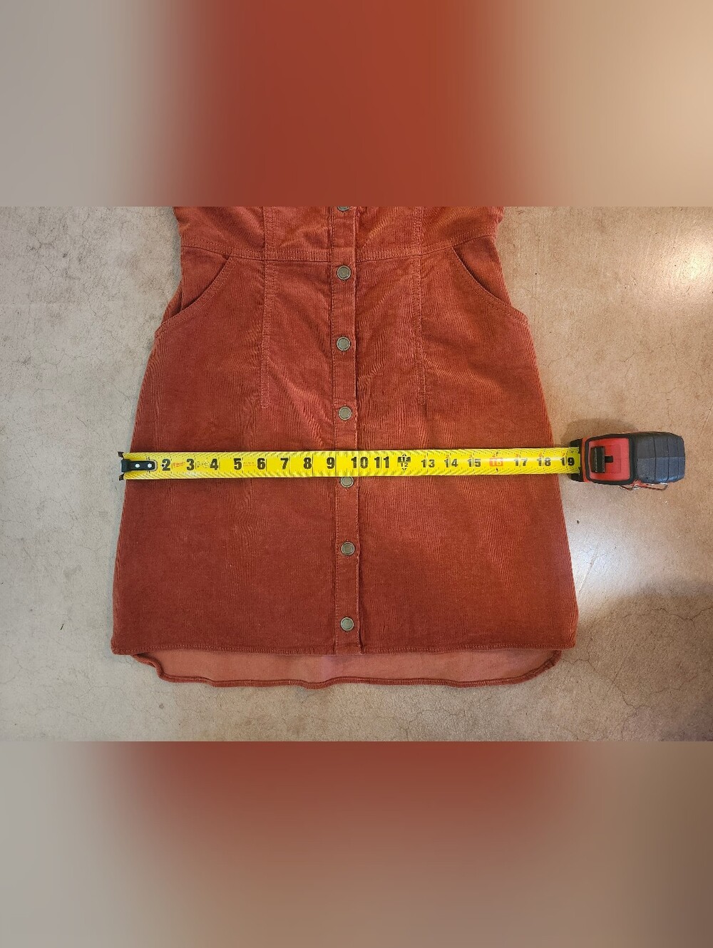 Free People DYNOMITE Rust Burnt Orange Corduroy Mini Dress XS Western Cowgirl - Picture 10 of 11